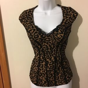 Guess leopard print top XS